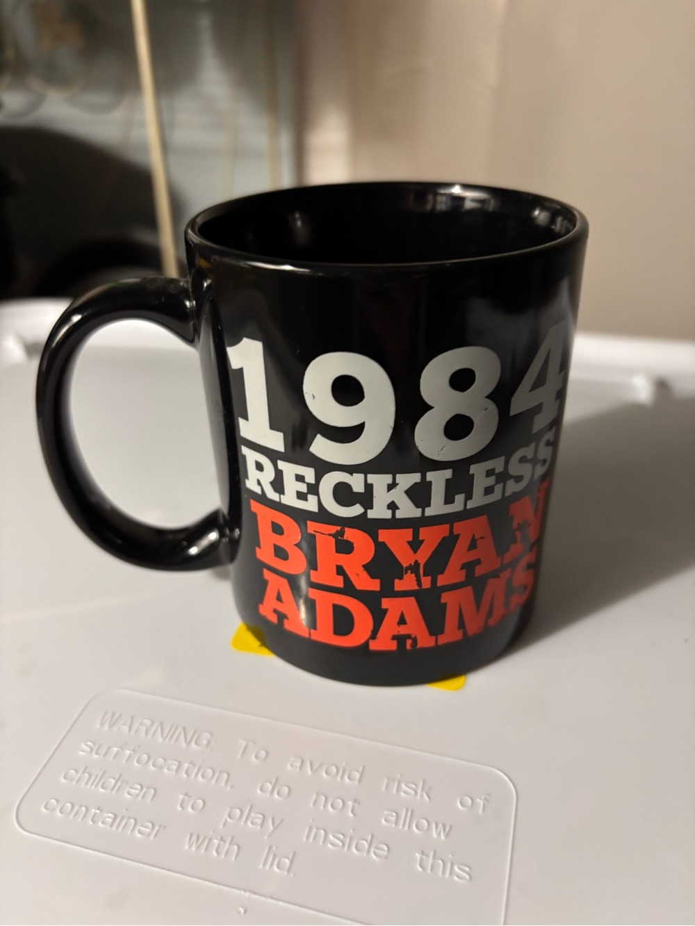 Black 1984 Reckless Bryan Adams Ceramic Coffee Mug
